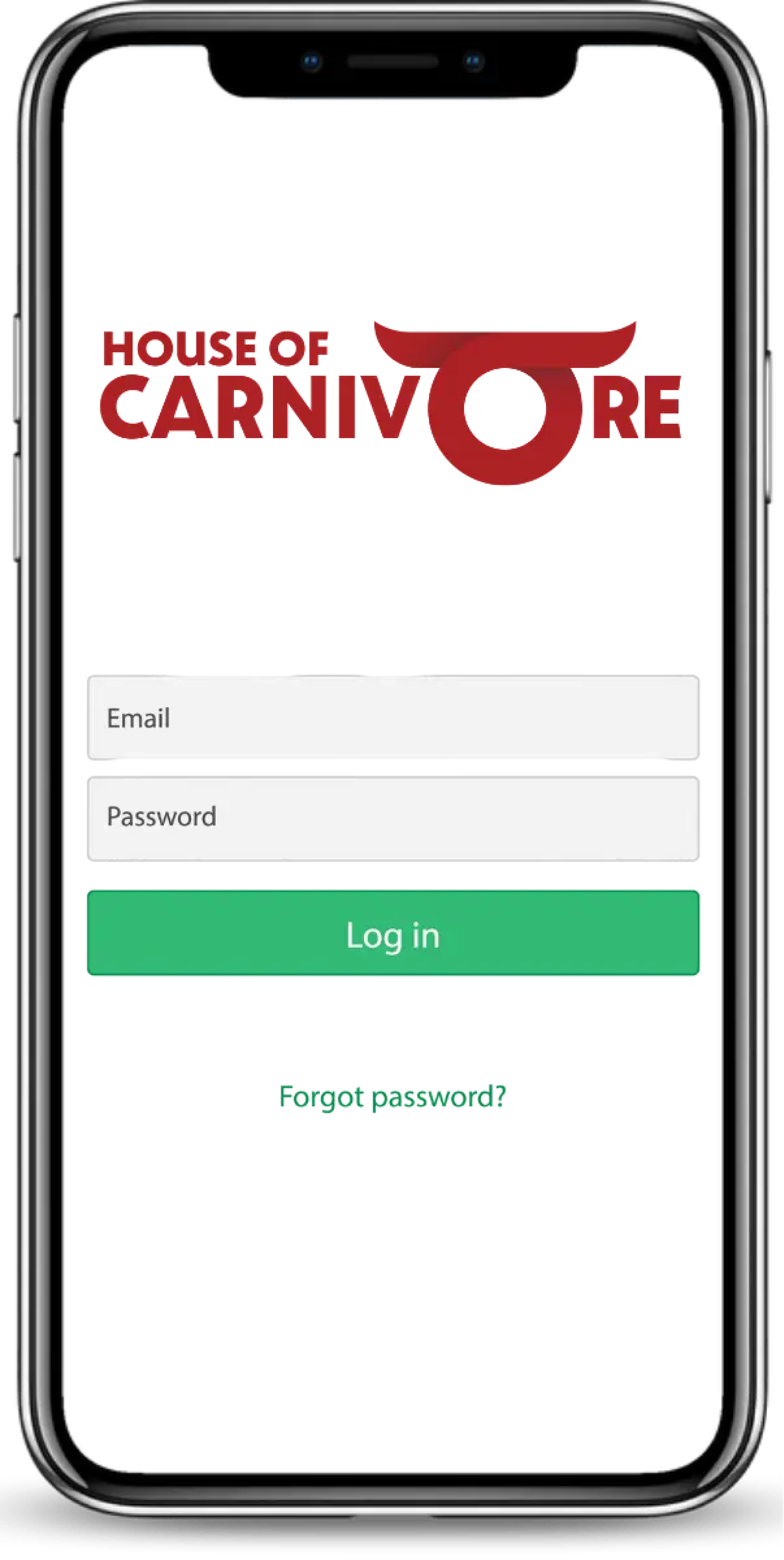 House of Carnivore Ordering App on mobile device